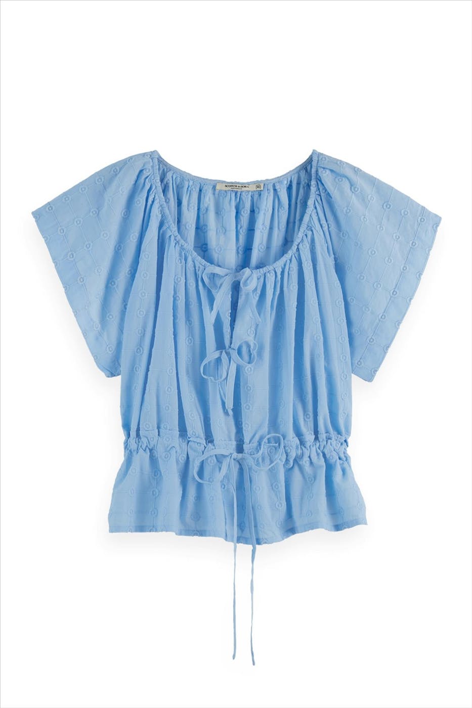 Scotch & Soda - Lichtblauwe Strikjes blouse