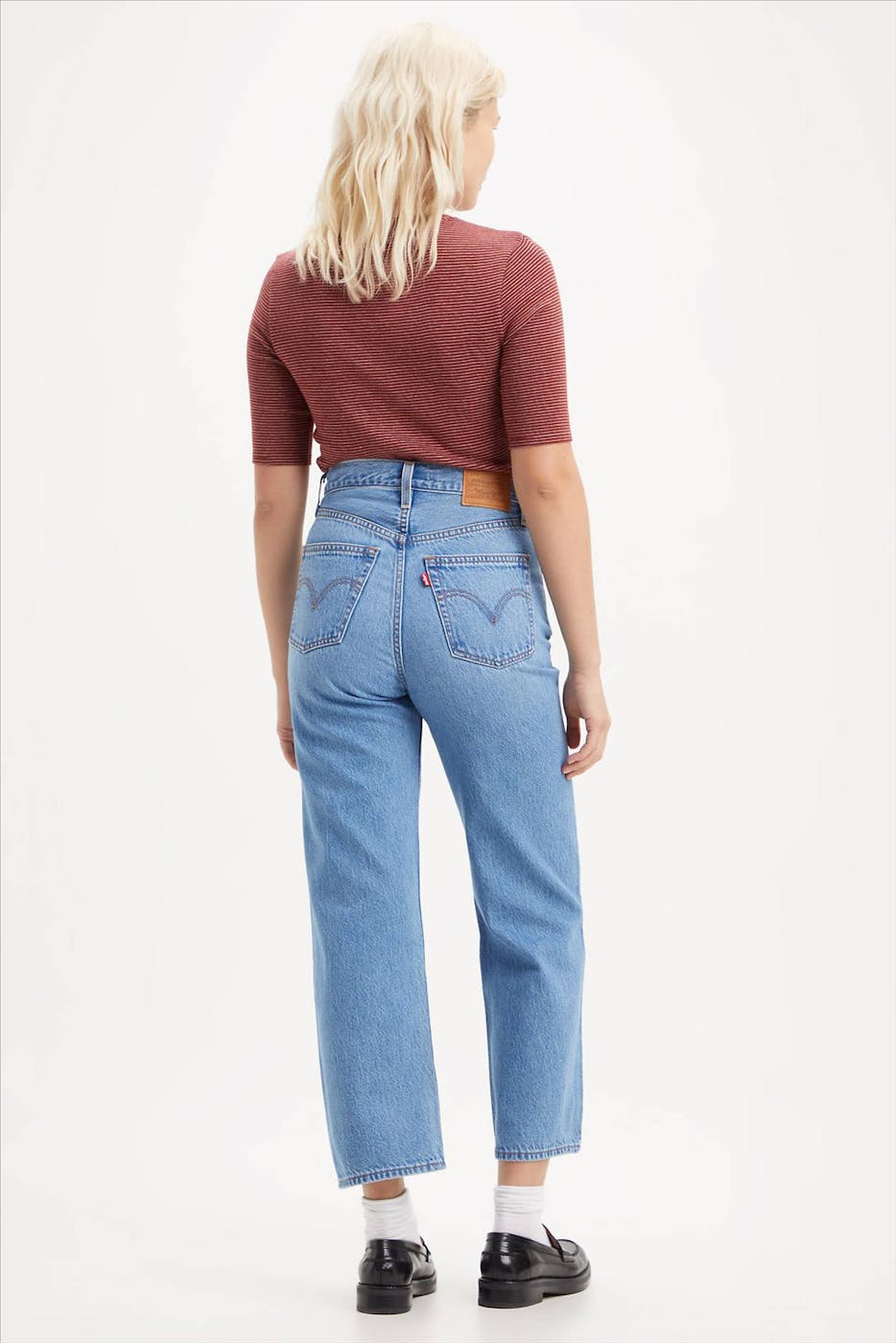 Levi's - Blauwe Ribcage Straight Ankle jeans