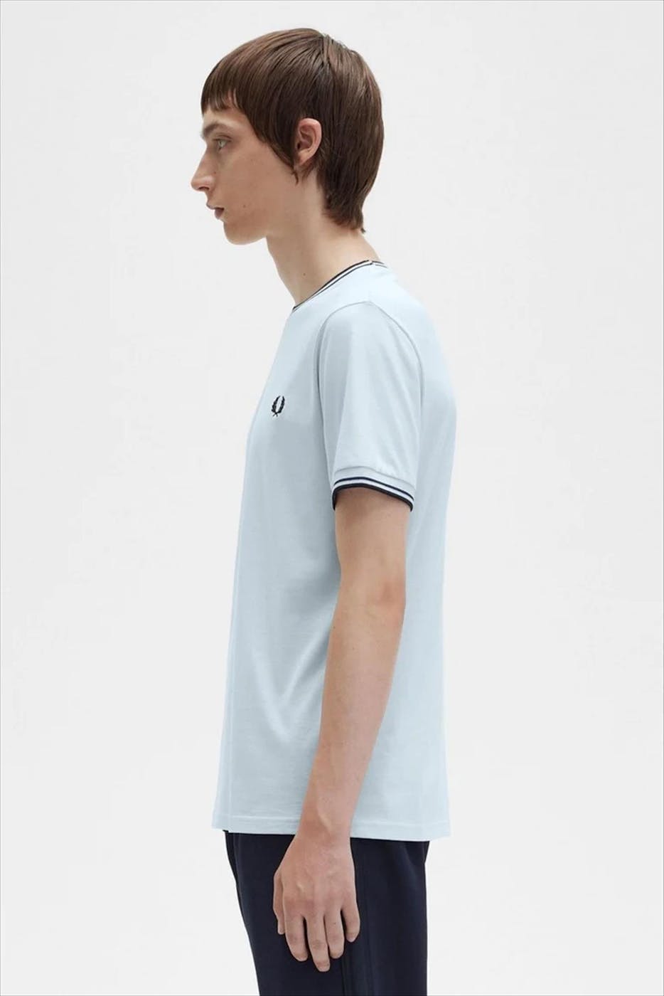 Fred Perry - Lichtblauwe Twin Tipped T-shirt