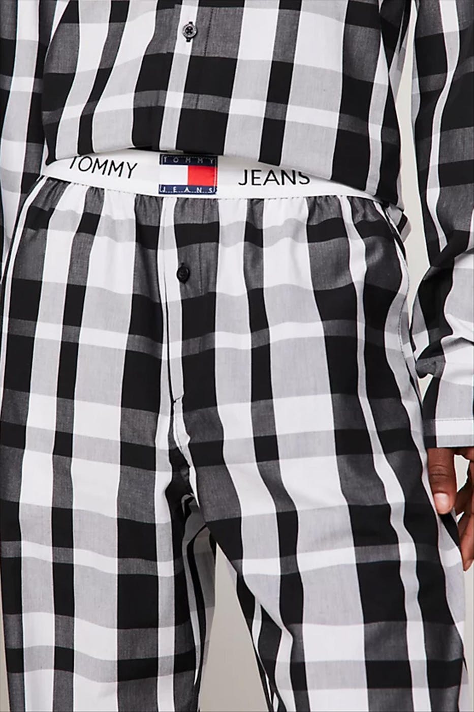 Tommy Hilfiger Underwear - Zwart-Witte Long Check pyjama set