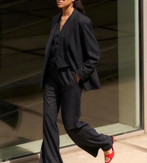 BY BAR - Donkerblauwe Jill Pinstripe blazer