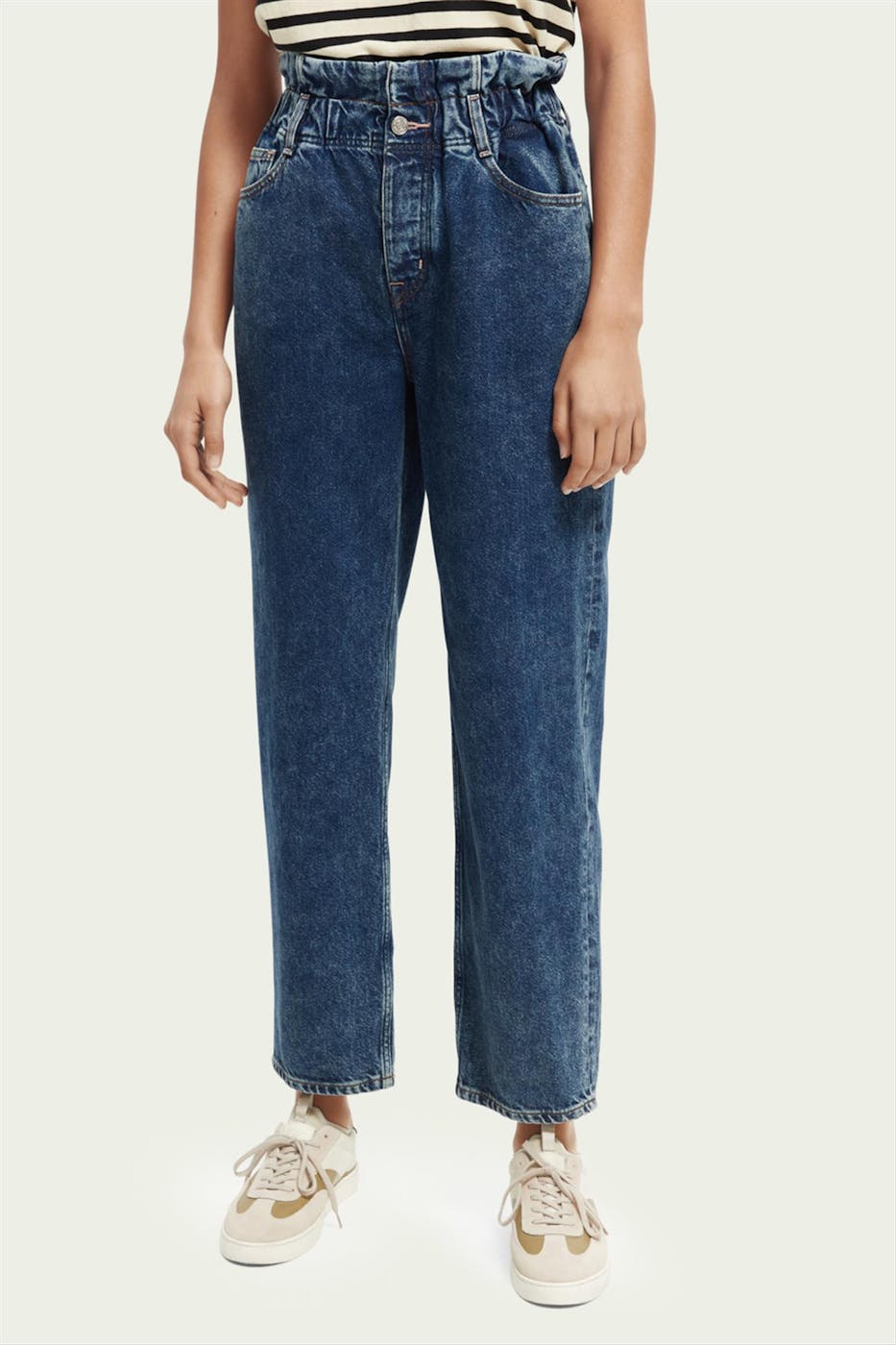 Scotch & Soda - Donkerblauwe High Rise Waisted Straight jeans