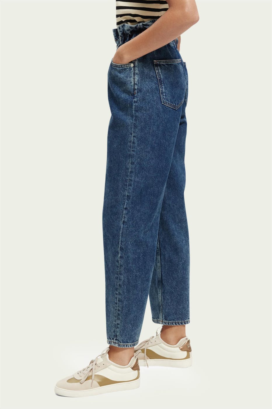 Scotch & Soda - Donkerblauwe High Rise Waisted Straight jeans
