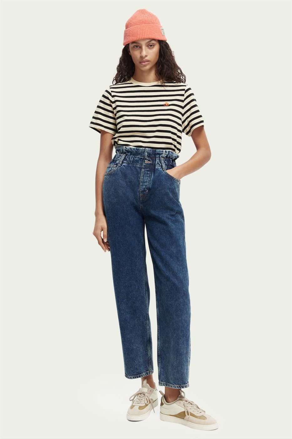 Scotch & Soda - Donkerblauwe High Rise Waisted Straight jeans
