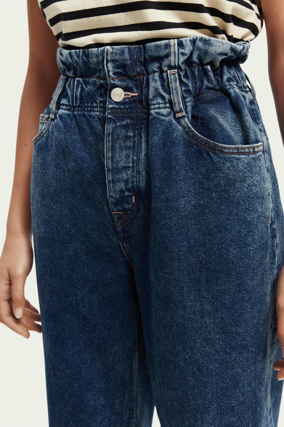 Scotch & Soda - Donkerblauwe High Rise Waisted Straight jeans