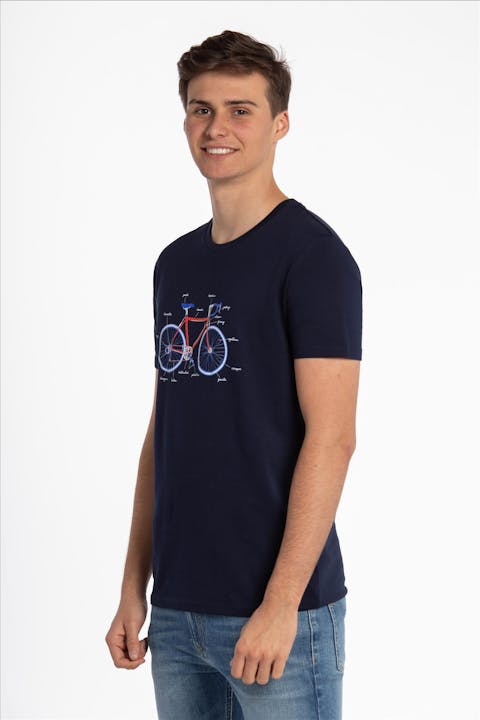 Brooklyn - Donkerblauwe Intwiel Fiets T-shirt