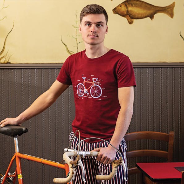 Brooklyn - Intwiel Bordeaux Fiets T-shirt