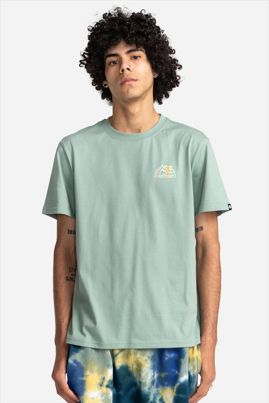 Element - Mintgroene Burkett T-shirt met rugprint