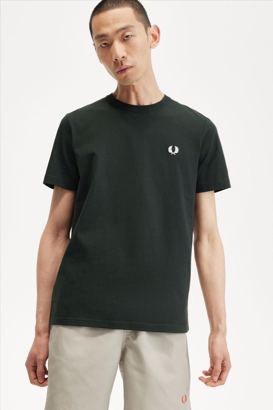 Fred Perry - Donkergroene Crew Neck T-shirt