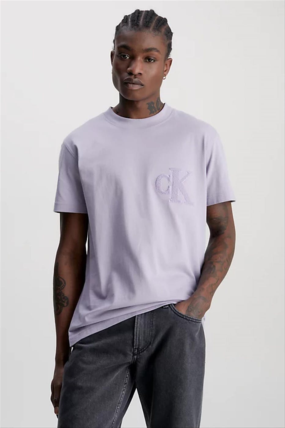 Calvin Klein Jeans - Paarse Spons Logo t-shirt