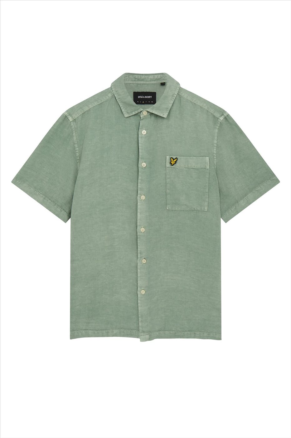 Lyle & Scott - Lichtgroen Washed Oxford Linen hemd