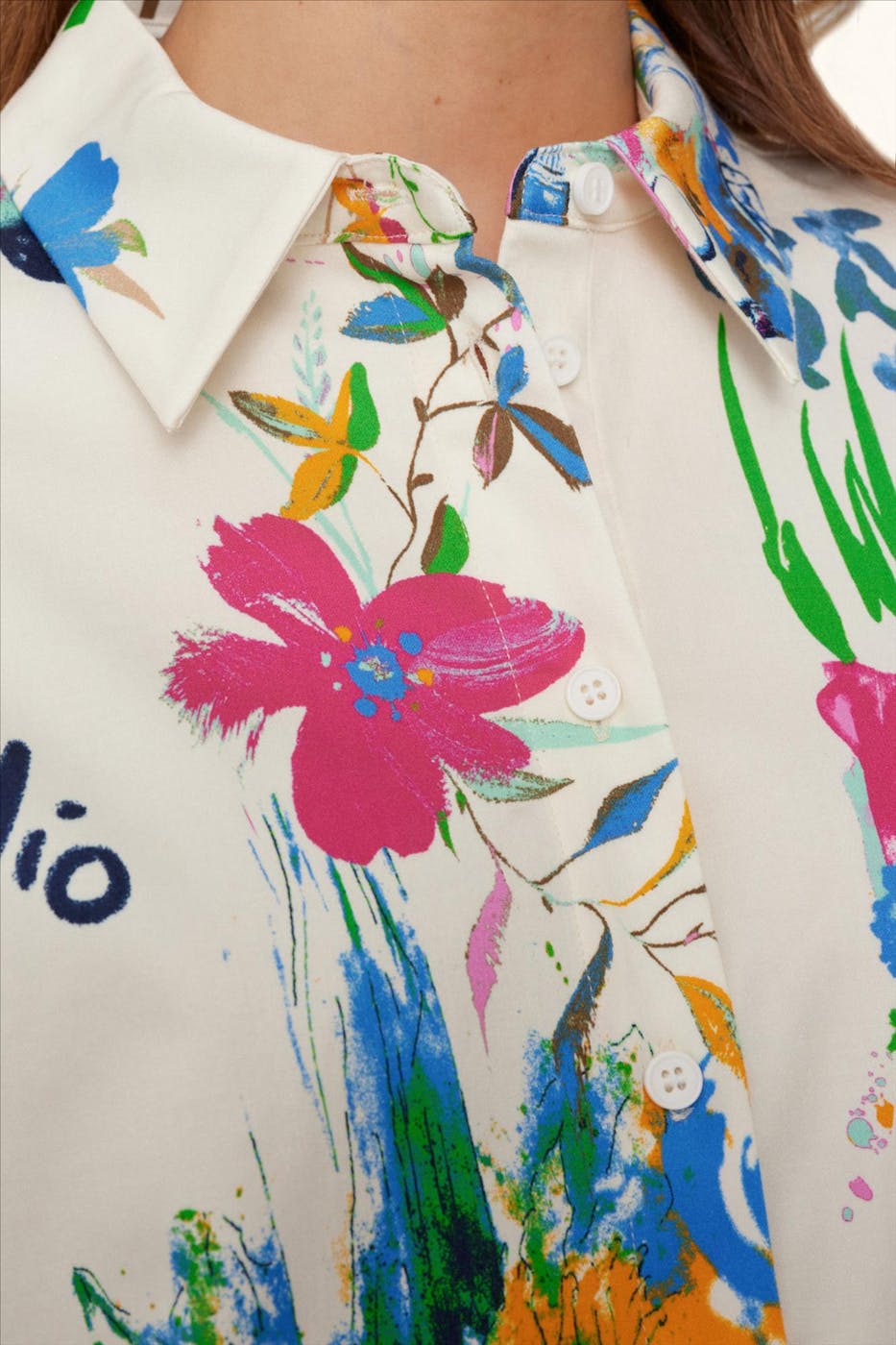 Nümph - Ecru-Multicolor Ida blouse