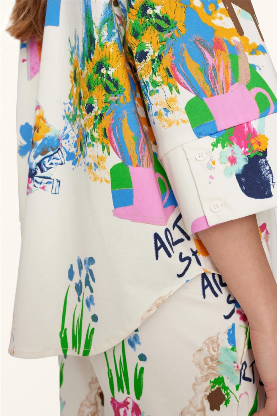 Nümph - Ecru-Multicolor Ida blouse