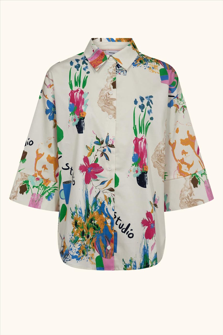 Nümph - Ecru-Multicolor Ida blouse