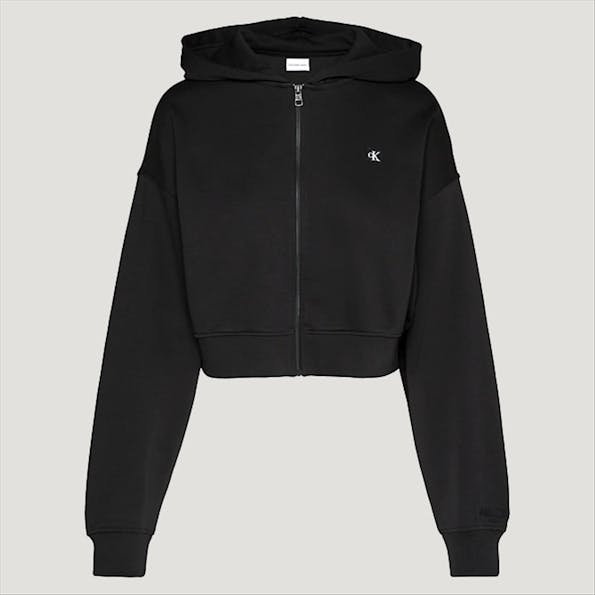 Calvin Klein Jeans - Zwarte Cropped hoodie