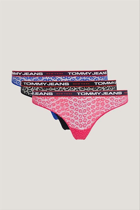 Tommy Hilfiger Underwear - Roze-Zwart-Blauwe 3-Pack strings