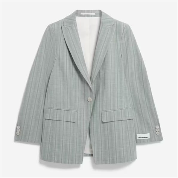 Armed Angels - Mintgroene Mikulaa Striped blazer