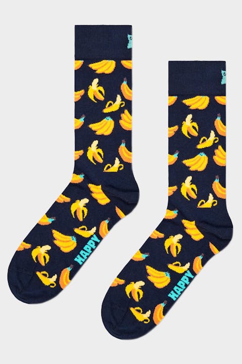 Happy Socks - Donkerblauw-gele Banana sokken, maat: 41-46