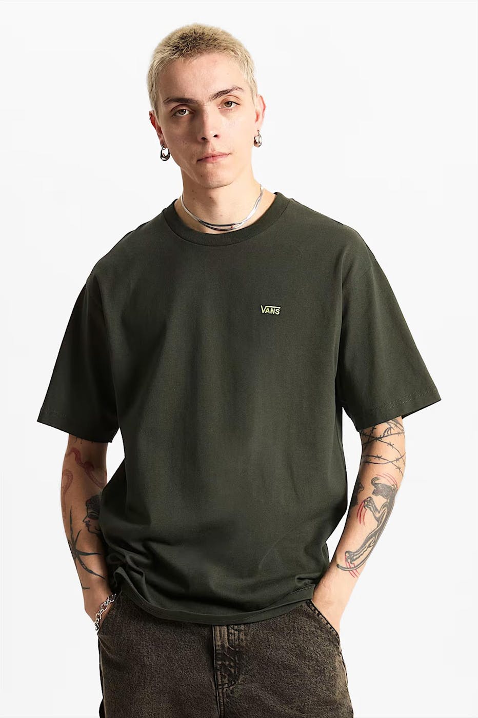 Vans - Donkergroene Left Chest T-shirt