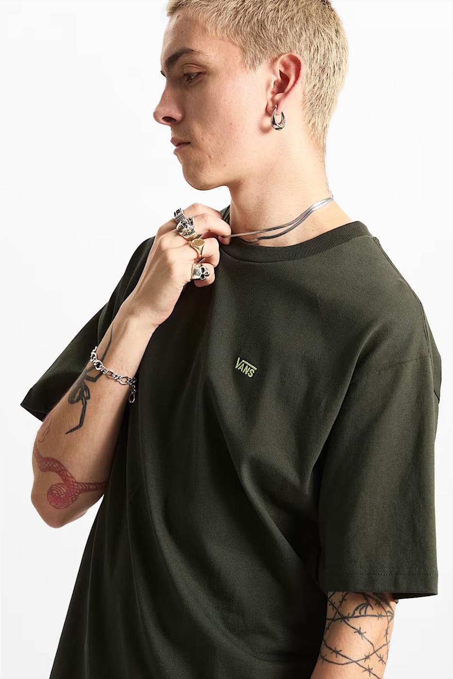 Vans - Donkergroene Left Chest T-shirt