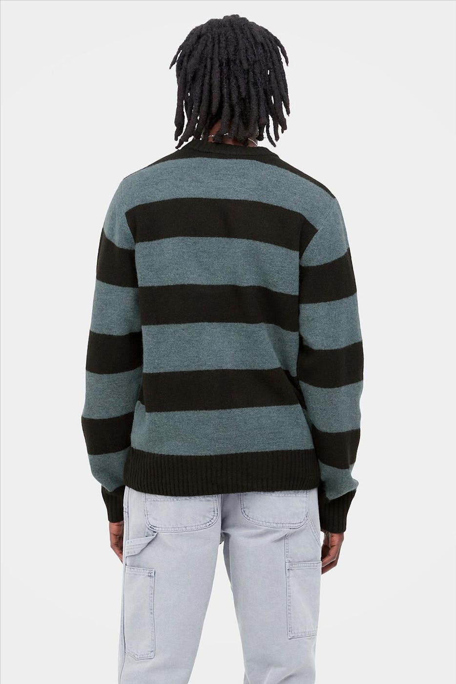 Carhartt WIP - Lichtblauw-zwarte Jagger trui