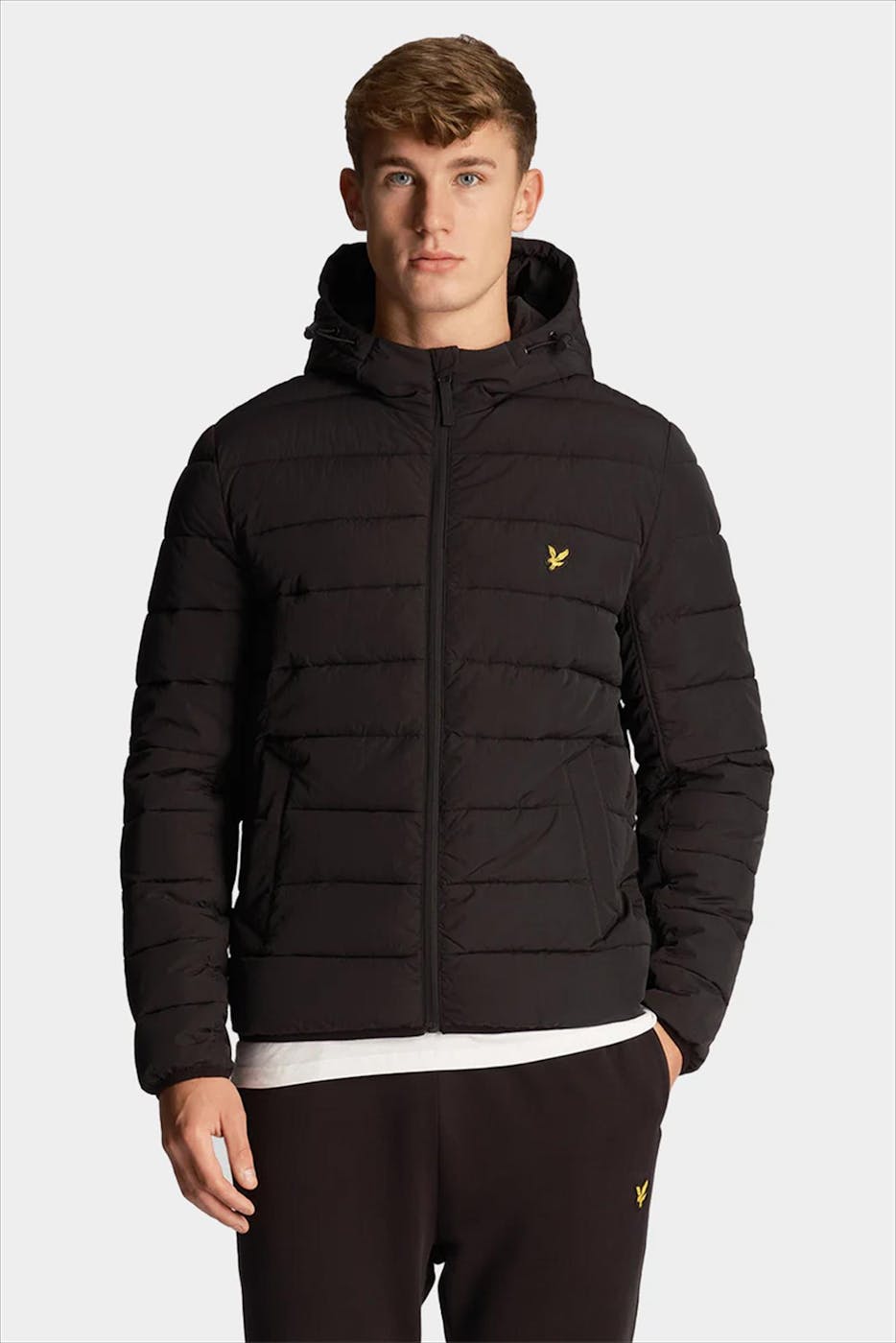 Lyle & Scott - Zwarte Lightweight pufferjas