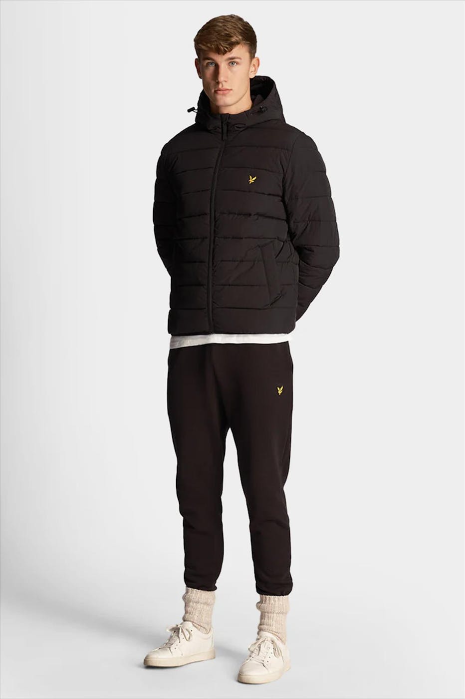 Lyle & Scott - Zwarte Lightweight pufferjas
