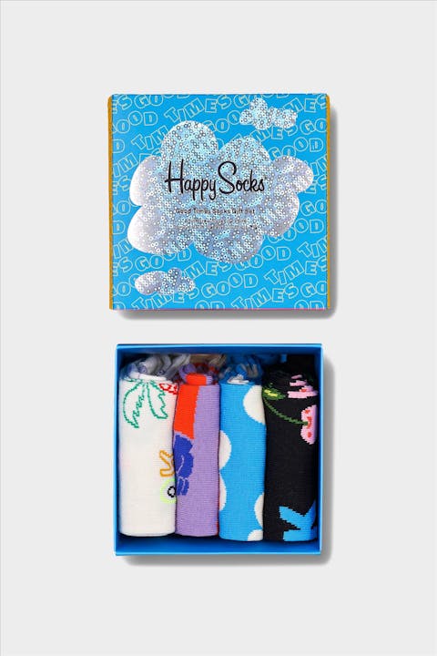 Happy Socks - Multicolour Good Times Giftbox 4-Pack sokken, maat: 41-46