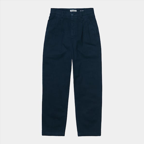 Carhartt WIP - Donkerblauwe Cara wide straight fit chino