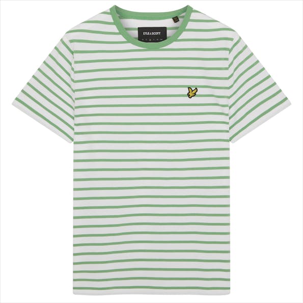 Lyle & Scott - Wit-groene Breton Stripe T-shirt