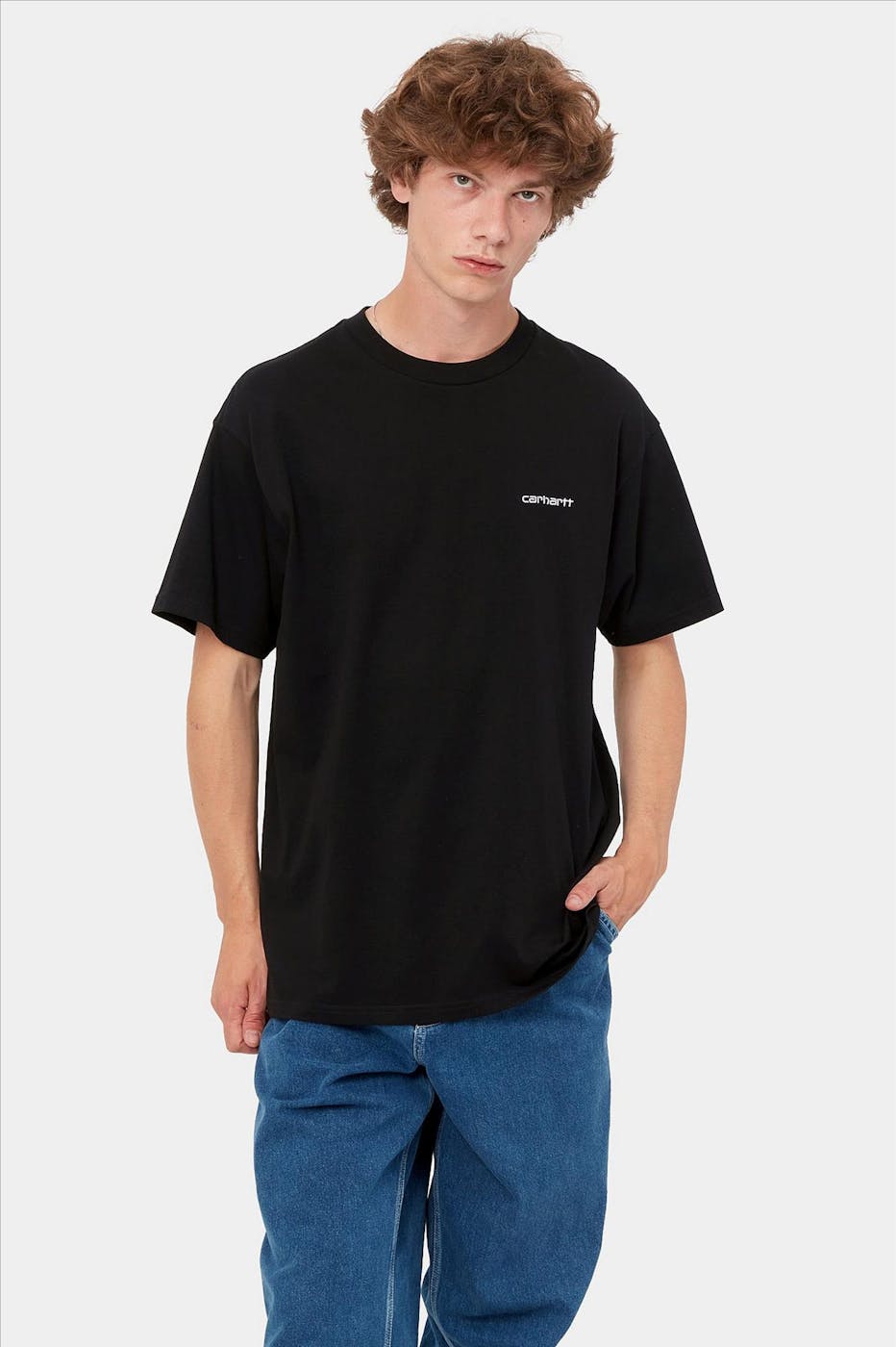 Carhartt WIP - Zwarte Script Embroidery T-shirt