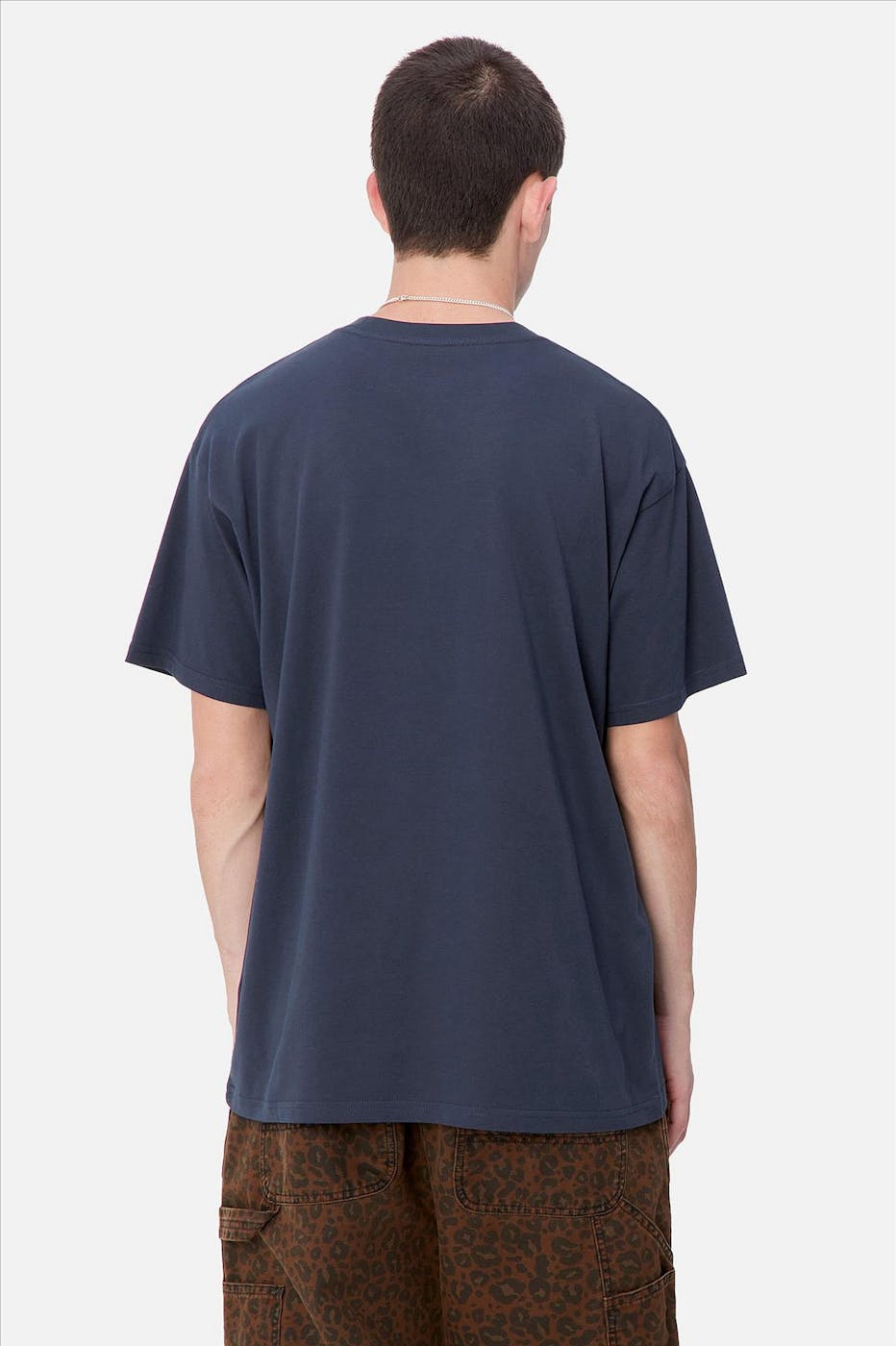 Carhartt WIP - Donkerblauwe Script Embroidery T-shirt