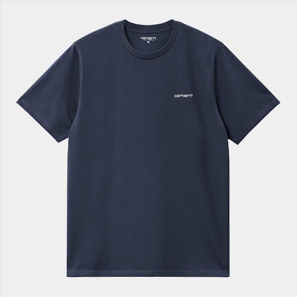 Carhartt WIP - Donkerblauwe Script Embroidery T-shirt