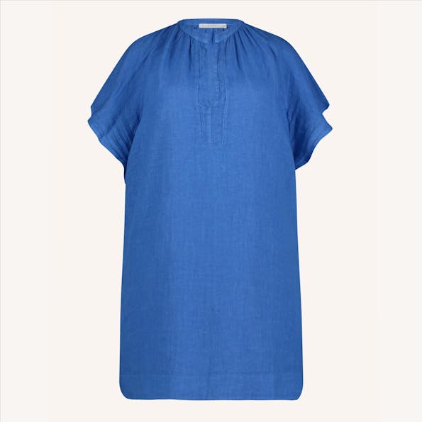 BY BAR - Blauwe Vina Linen jurk