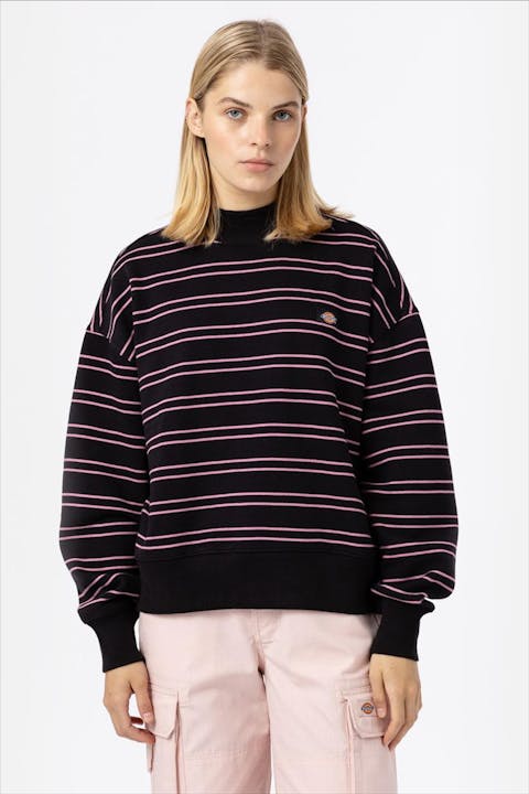 Dickies - Zwart-roze Westover Stripe sweater