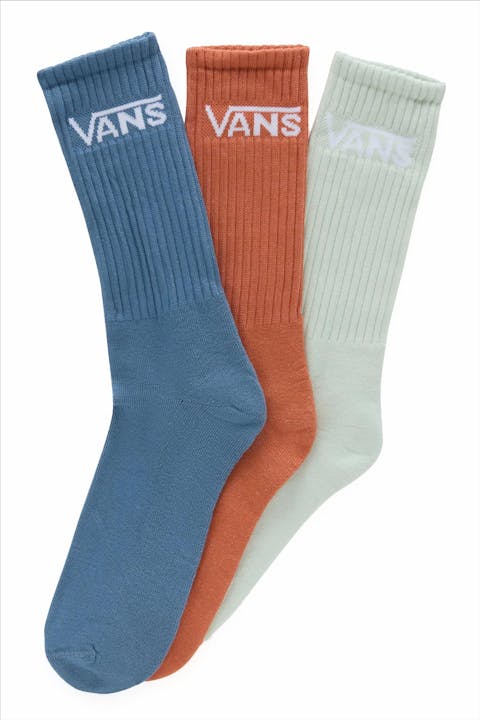 Vans  - Blauw-Oranje-Groene 3-pack Classic Crew sokken, maat: 42-47