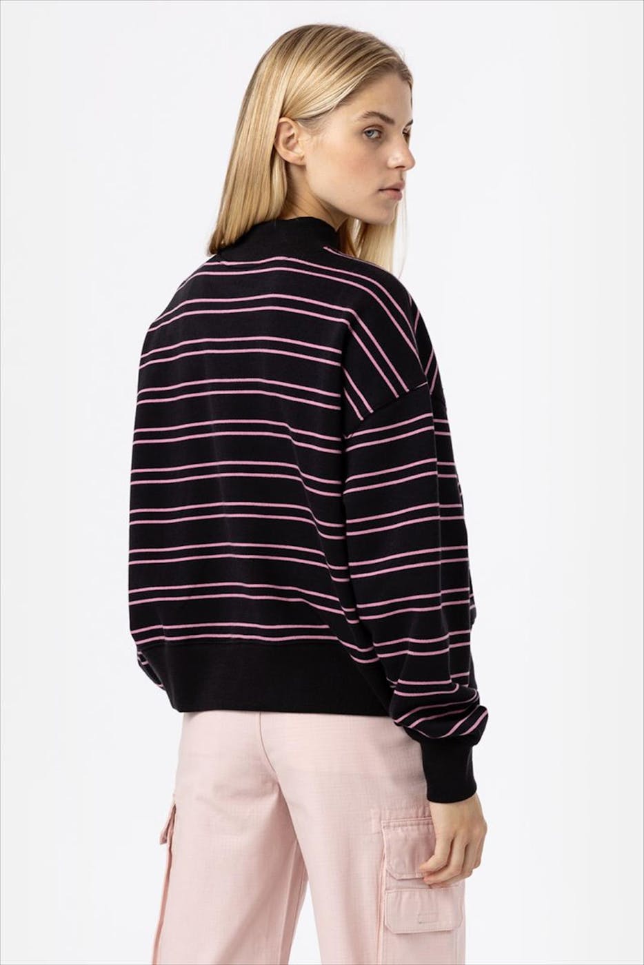 Dickies - Zwart-roze Westover Stripe sweater