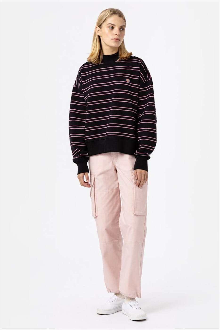 Dickies - Zwart-roze Westover Stripe sweater