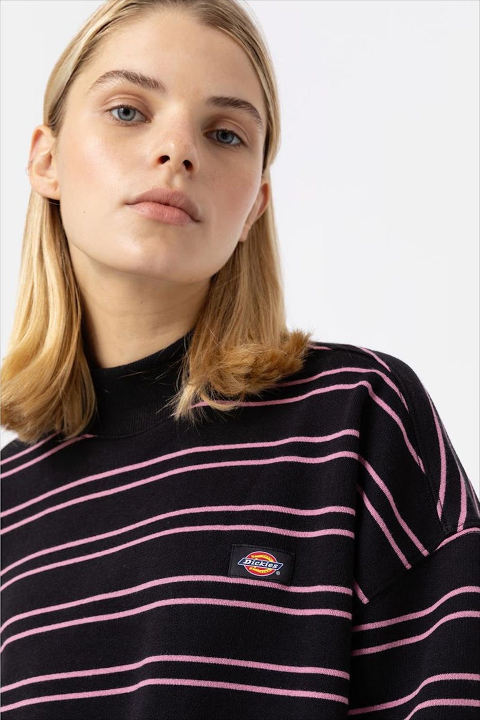 Dickies - Zwart-roze Westover Stripe sweater