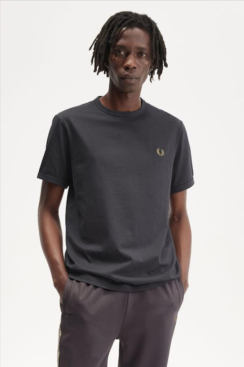 Fred Perry - Donkergrijze Ringer T-shirt