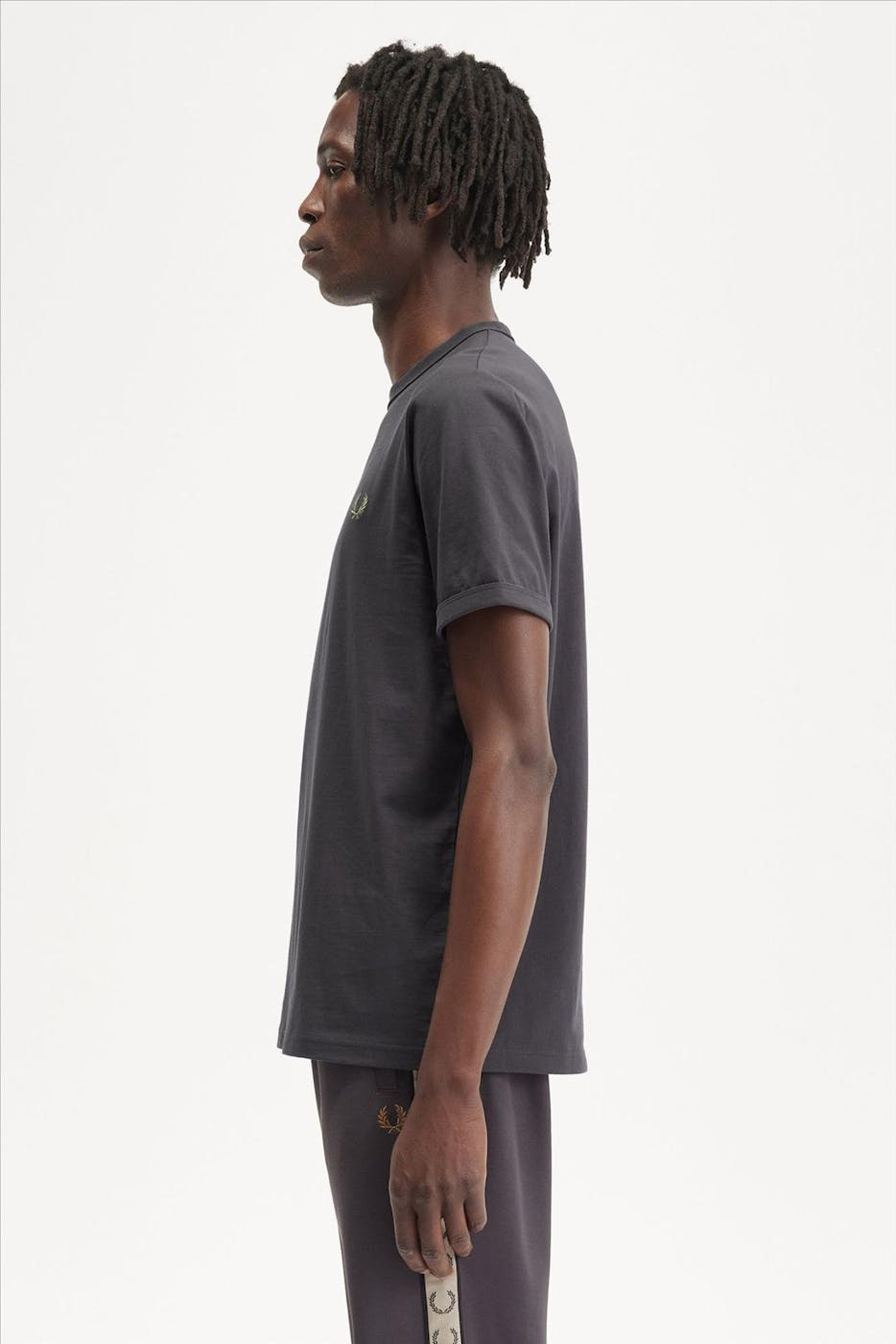 Fred Perry - Donkergrijze Ringer T-shirt