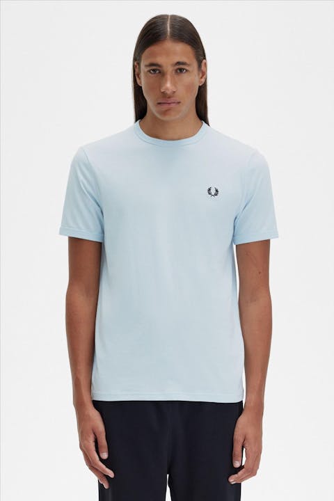 Fred Perry - Lichtblauwe Ringer T-shirt