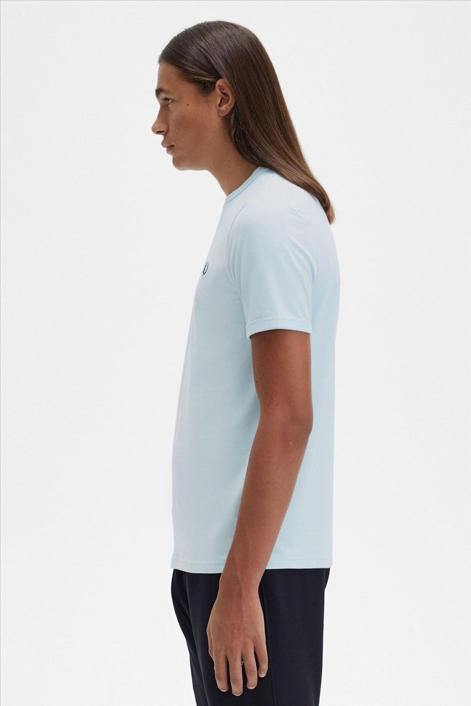 Fred Perry - Lichtblauwe Ringer T-shirt