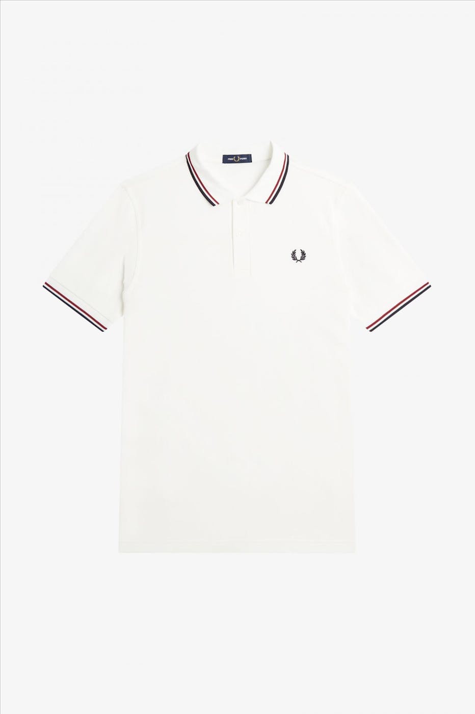 Fred Perry - Wit-Donkerblauwe Twin Tipped polo