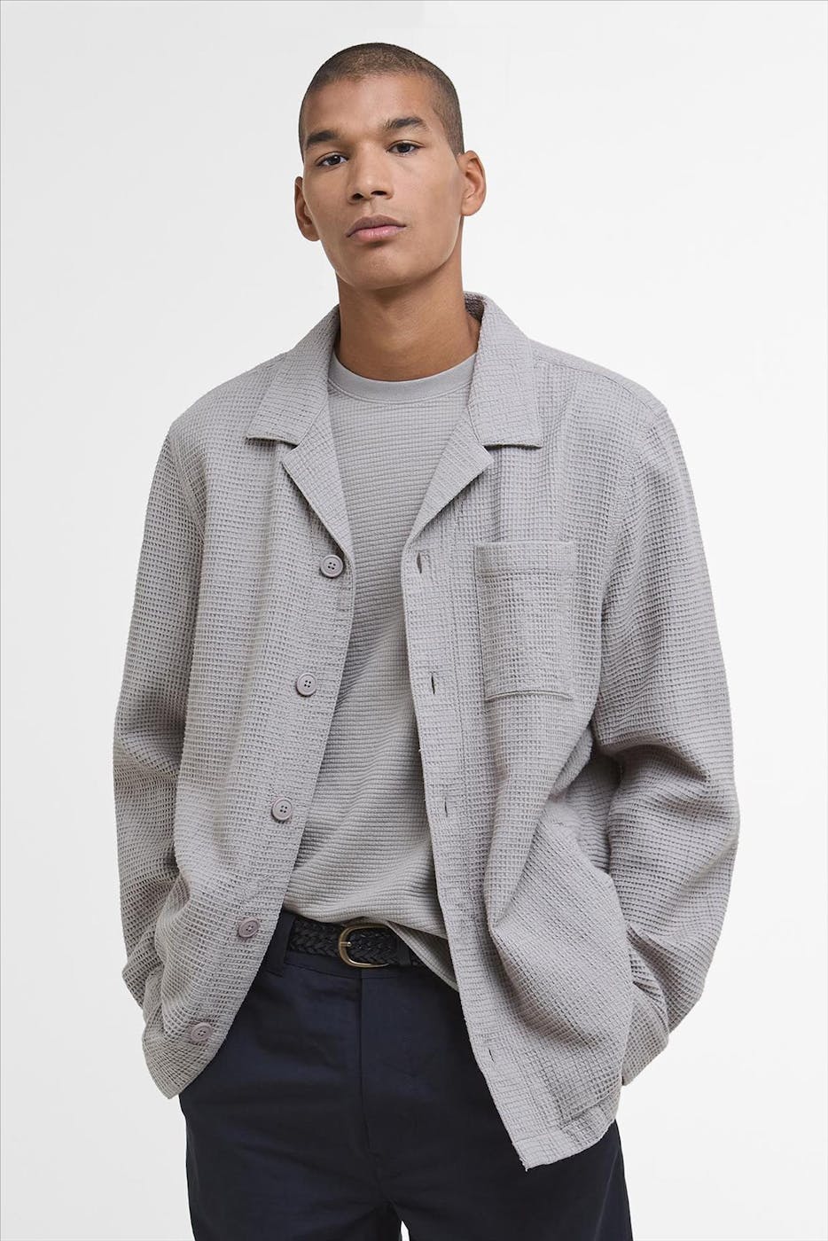Barbour - Zandbeige Waffle overshirt