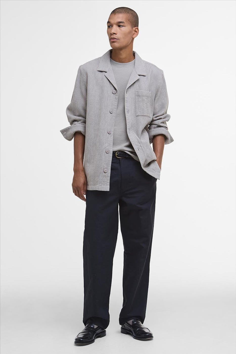 Barbour - Zandbeige Waffle overshirt