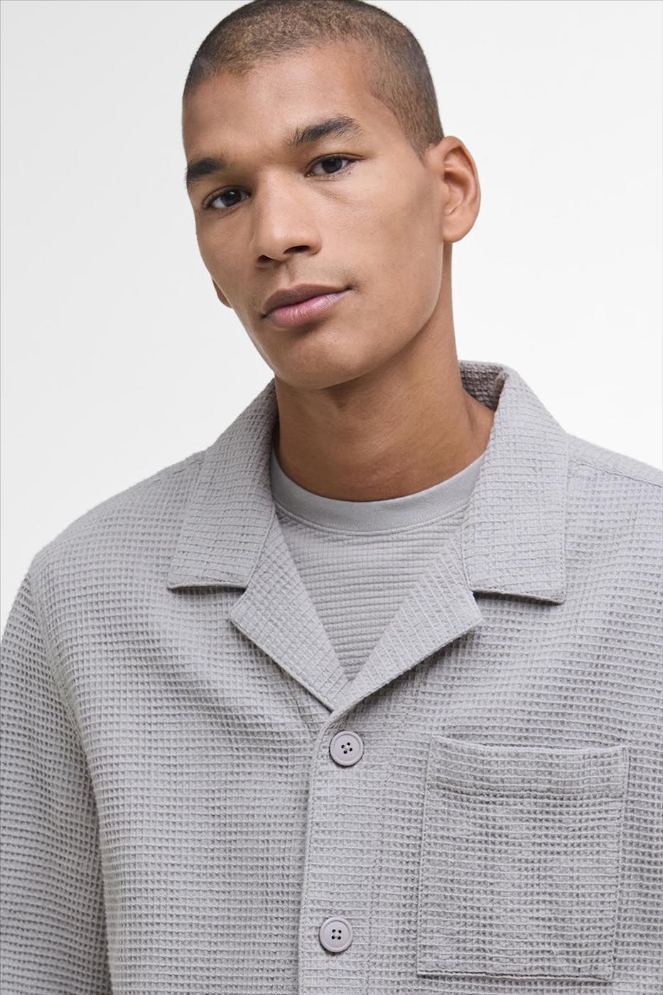 Barbour - Zandbeige Waffle overshirt