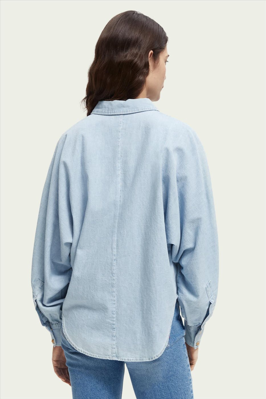 Scotch & Soda - Lichtblauw Parel jeanshemd