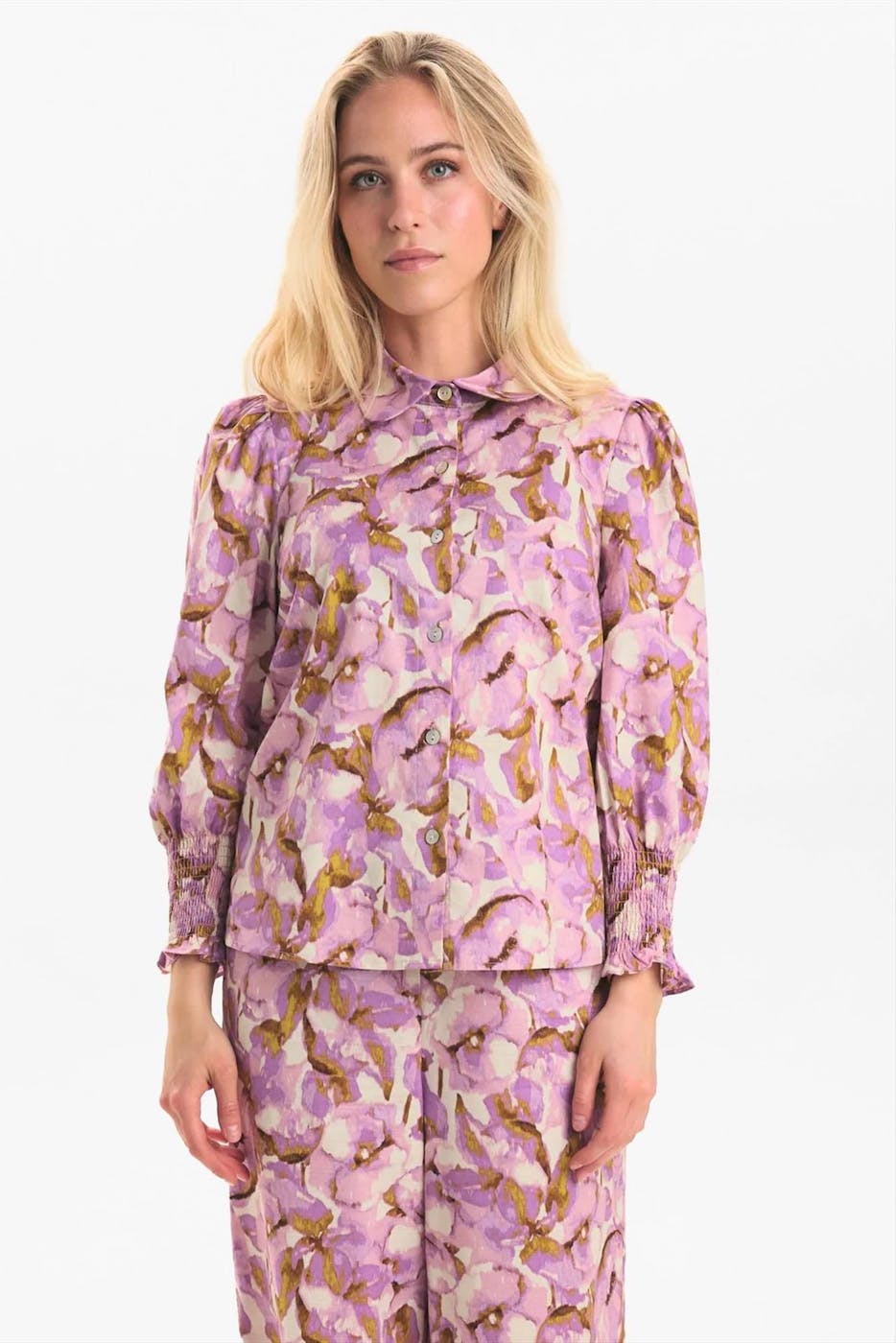 Nümph - Ecru-roze Edita blouse