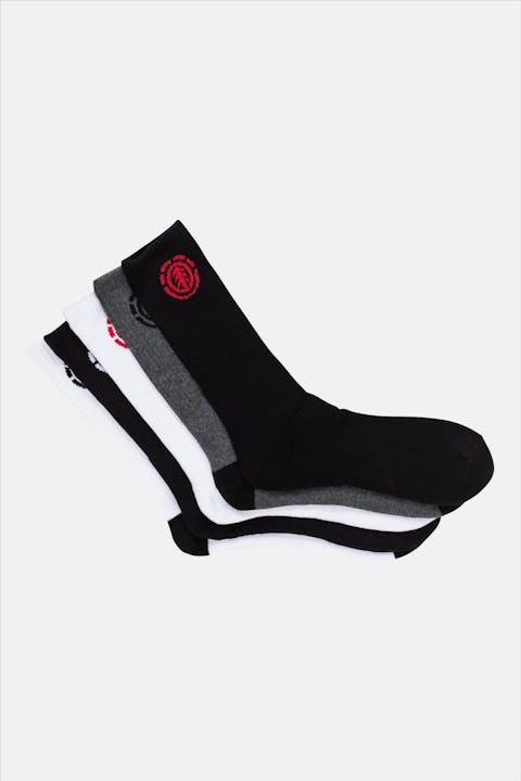 Element - Wit-grijs-zwarte High-Rise 3-pack Socks, One size